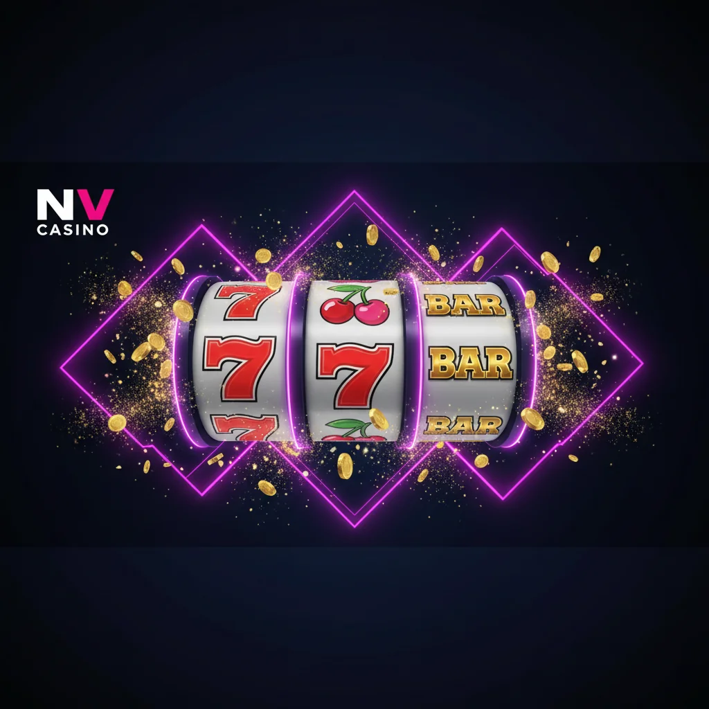 Slot machine 777 με neon φωτισμό — υψηλό RTP παιχνίδια