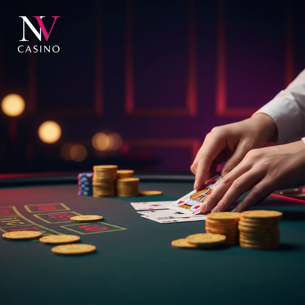 Ζωντανός dealer σε τραπέζι blackjack — live casino NV Casino